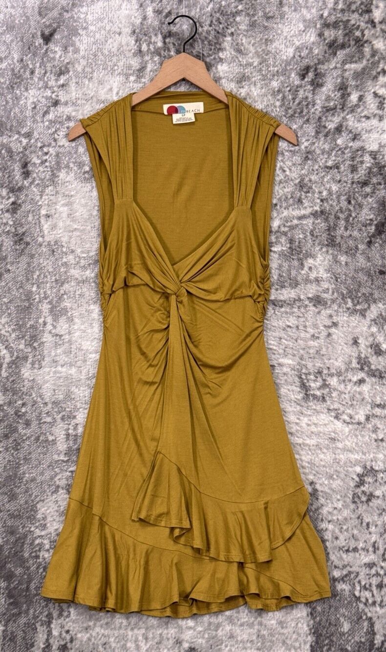 New Free People Beach Dress Small Womens Farah Yellow Sleeveless Romantic Mini